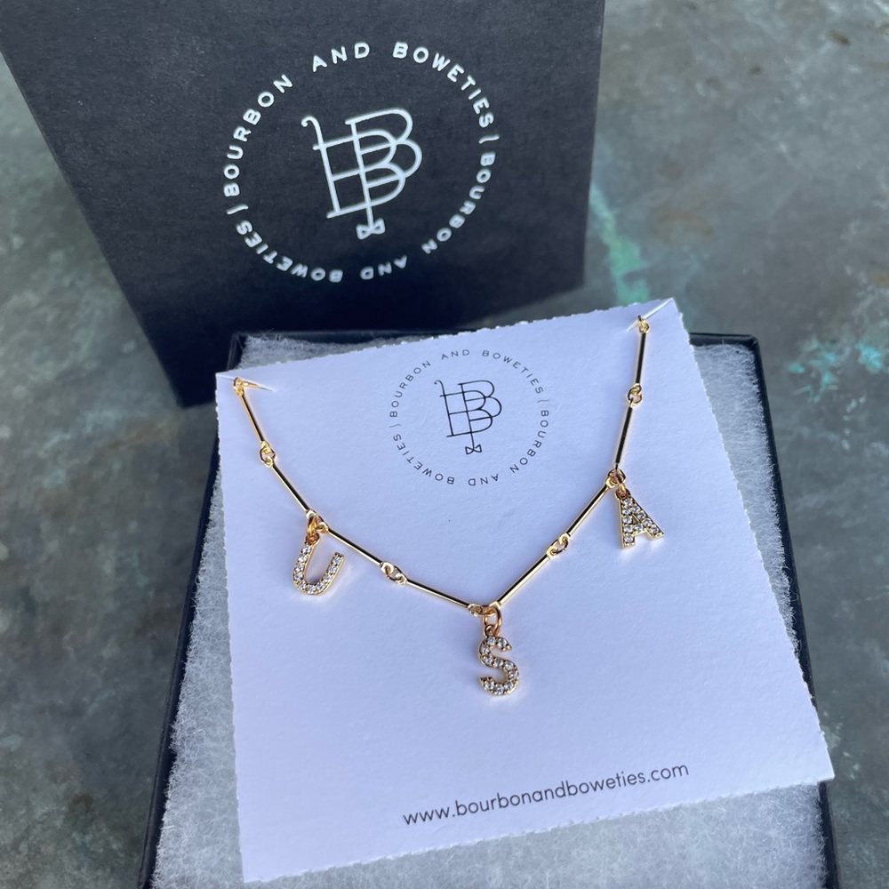 Bourbon and Boweties USA necklace